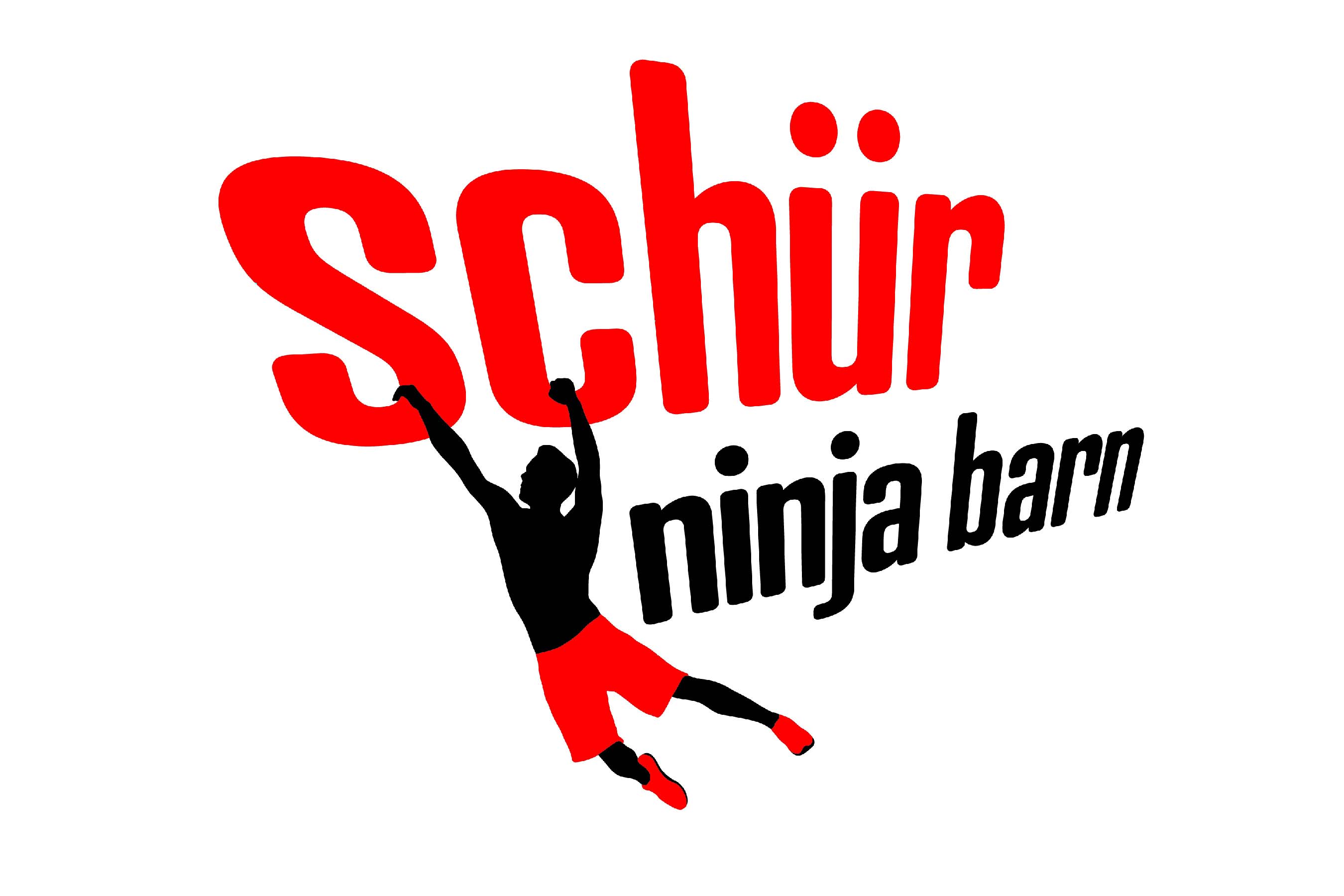 Text-Bildmarke für einen Ninja-Warrior